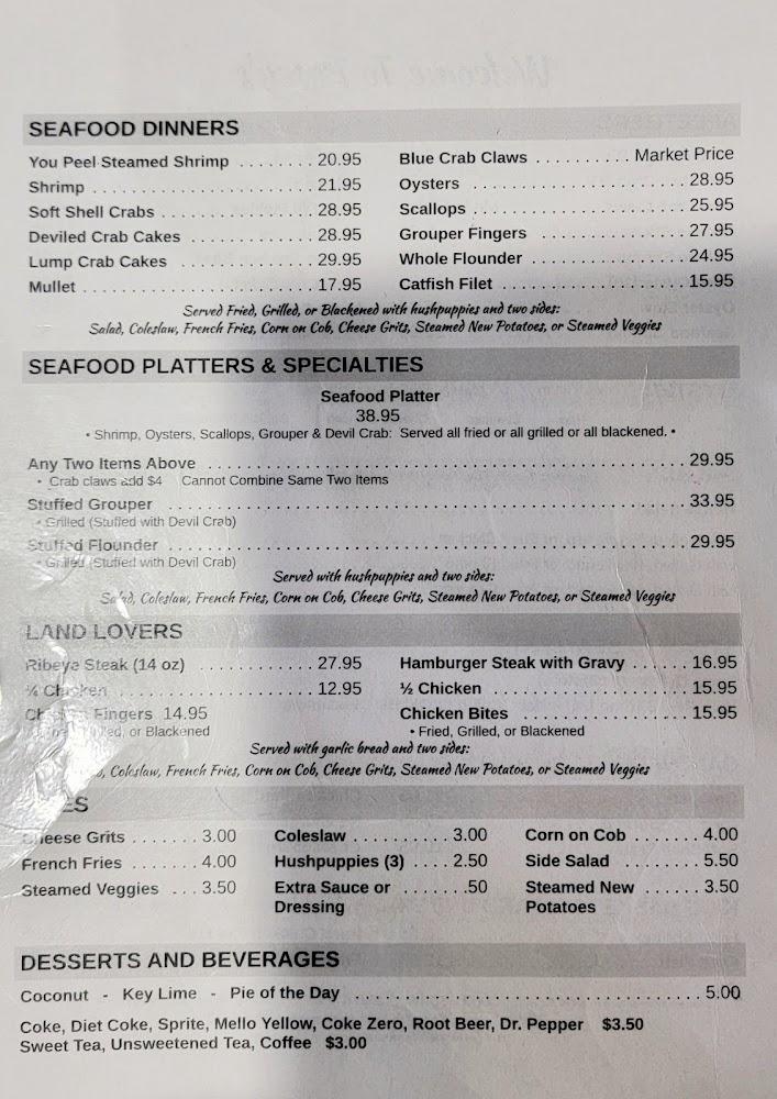 Posey's Up the Creek Steam Room Menu image 1